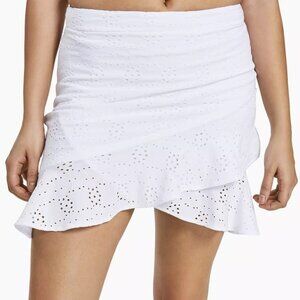 Bar III Women's Bow Elastic Waist Ruffled Eyelet Skirt
